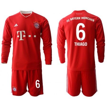 Billiga Fotbollströjor FC Bayern München Thiago Alcantara 6 Barn Hemma tröja 2020/21 Långärmad